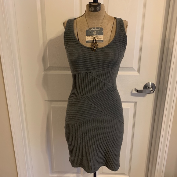 Free People Dresses & Skirts - Free People Grey Bodycon Stretchy Dress D3